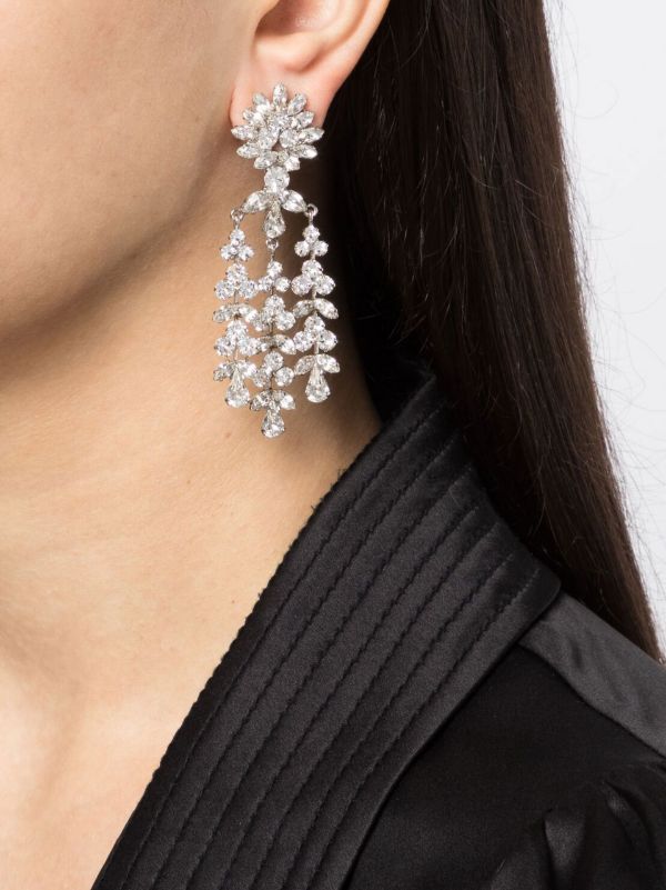 Jennifer Behr Silver-Tone Drop Crystal Earrings | Browns Earrings
