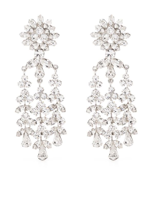 Jennifer Behr Silver-Tone Drop Crystal Earrings | Browns Earrings