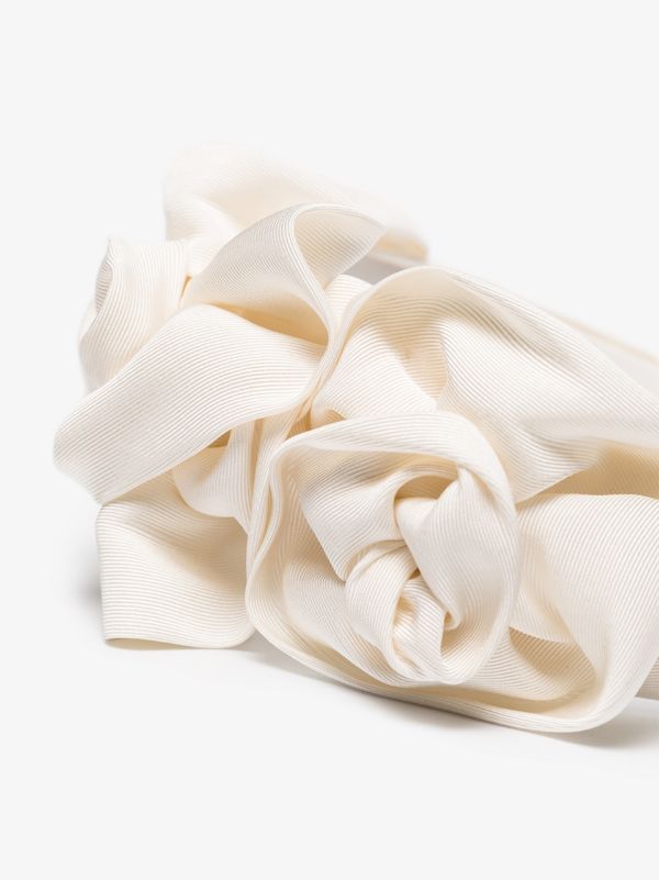 Jennifer Behr White Rosette Silk Headband | Browns Hair Accessories