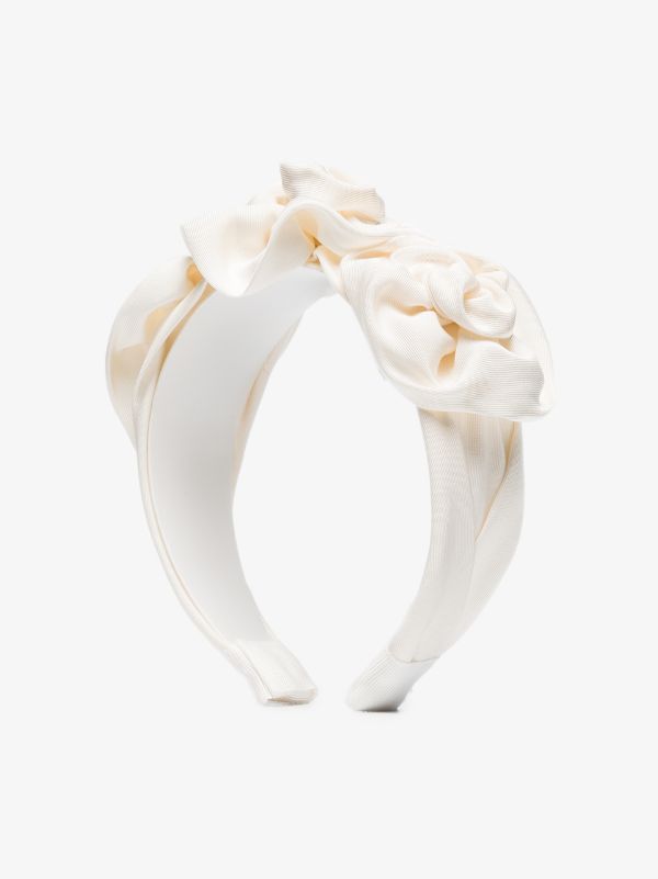 Jennifer Behr white Rosette silk headband | Browns Hair Accessories