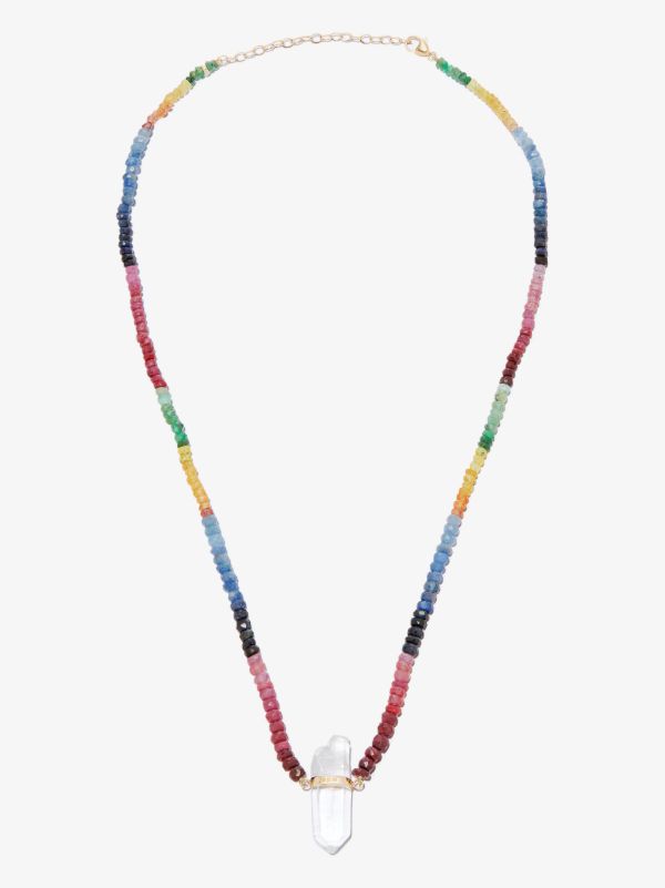 JIA JIA 14K Yellow Gold Dark Rainbow Beaded Quartz Necklace | Browns Fine Necklaces