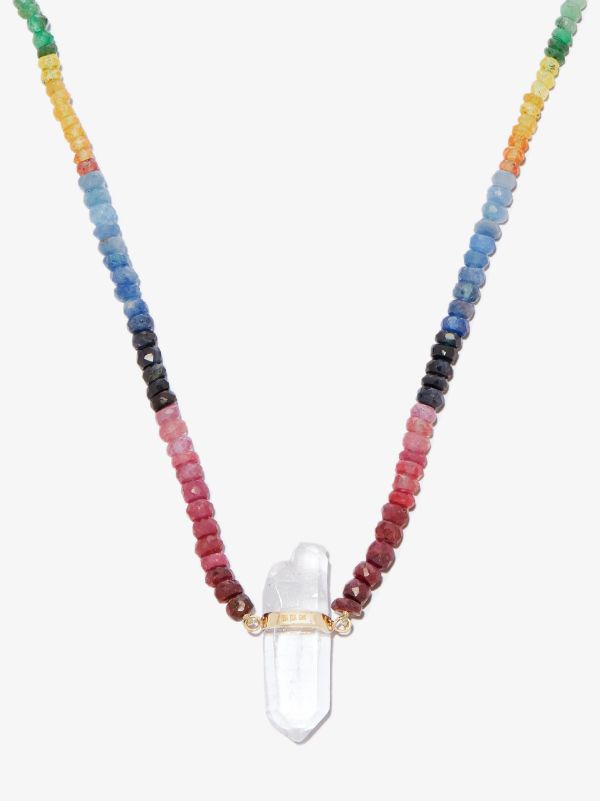 JIA JIA 14K Yellow Gold Dark Rainbow Beaded Quartz Necklace | Browns Fine Necklaces