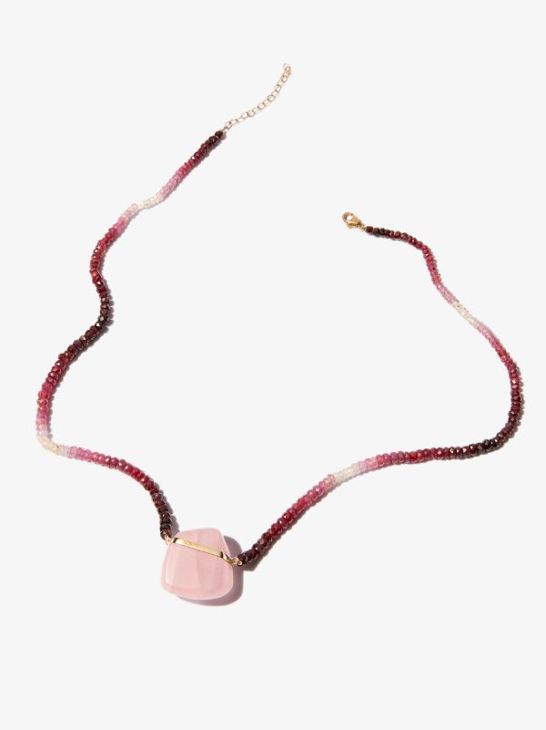 JIA JIA 14K Yellow Gold Rose Quartz Beaded Ruby Necklace | Browns Fine Necklaces