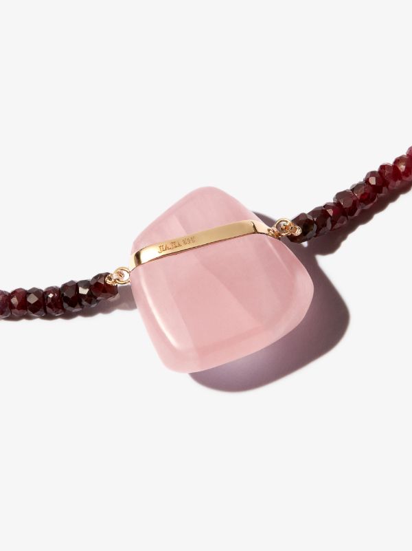 JIA JIA 14K Yellow Gold Rose Quartz Beaded Ruby Necklace | Browns Fine Necklaces