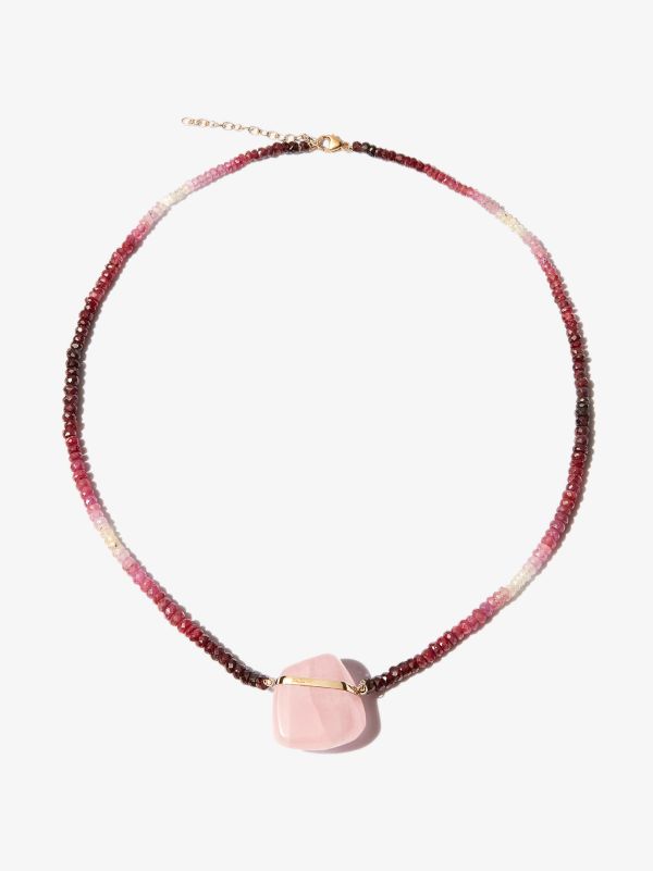JIA JIA 14K Yellow Gold Rose Quartz Beaded Ruby Necklace | Browns Fine Necklaces