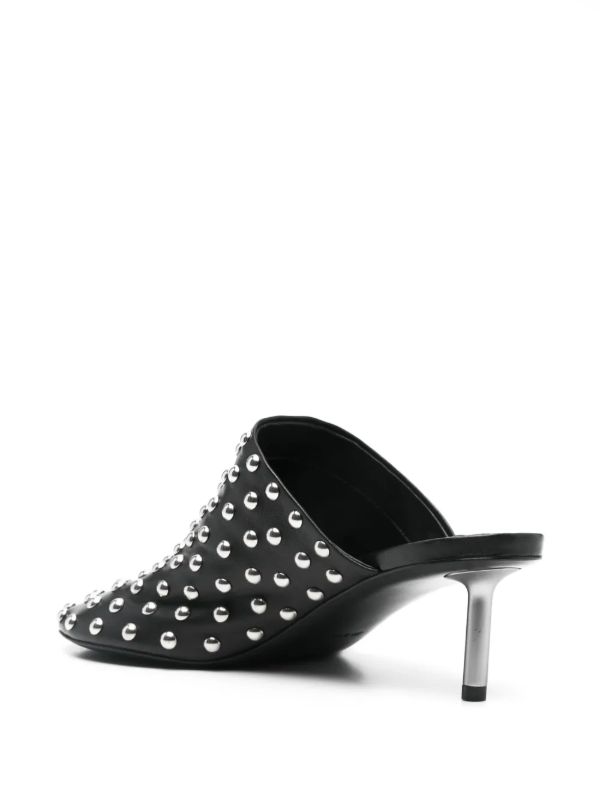Jil Sander Black 60 Leather Studded Mules | Browns Mules