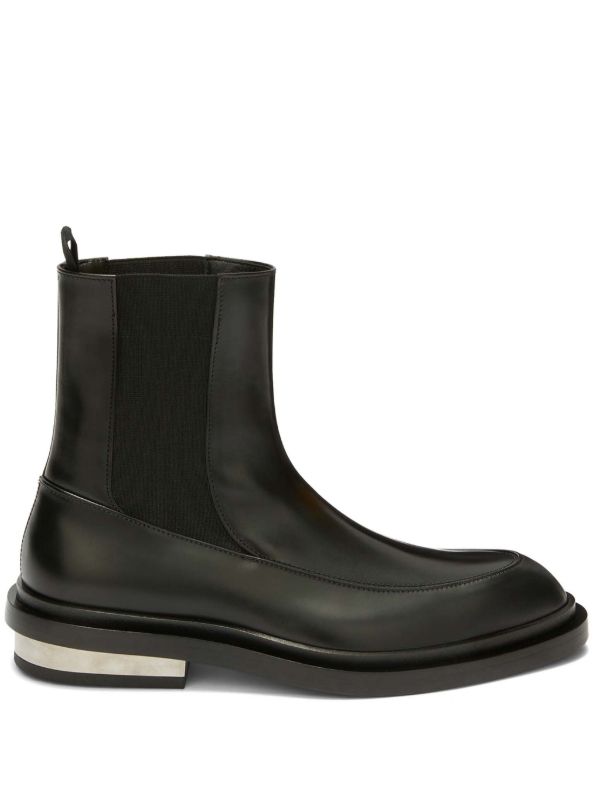 Jil Sander Black Leather Ankle Boots | Browns Boots
