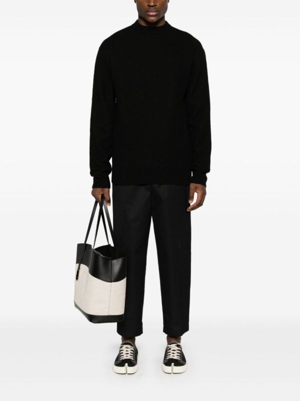 Jil Sander Black Mock-Neck Wool Sweater | Browns Knitted Sweaters