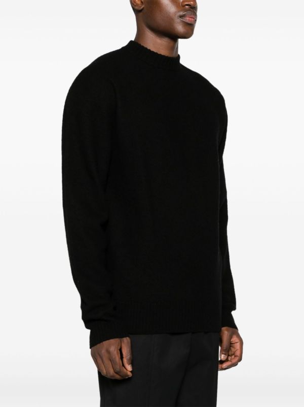 Jil Sander Black Mock-Neck Wool Sweater | Browns Knitted Sweaters