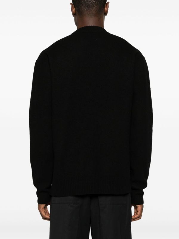 Jil Sander Black Mock-Neck Wool Sweater | Browns Knitted Sweaters