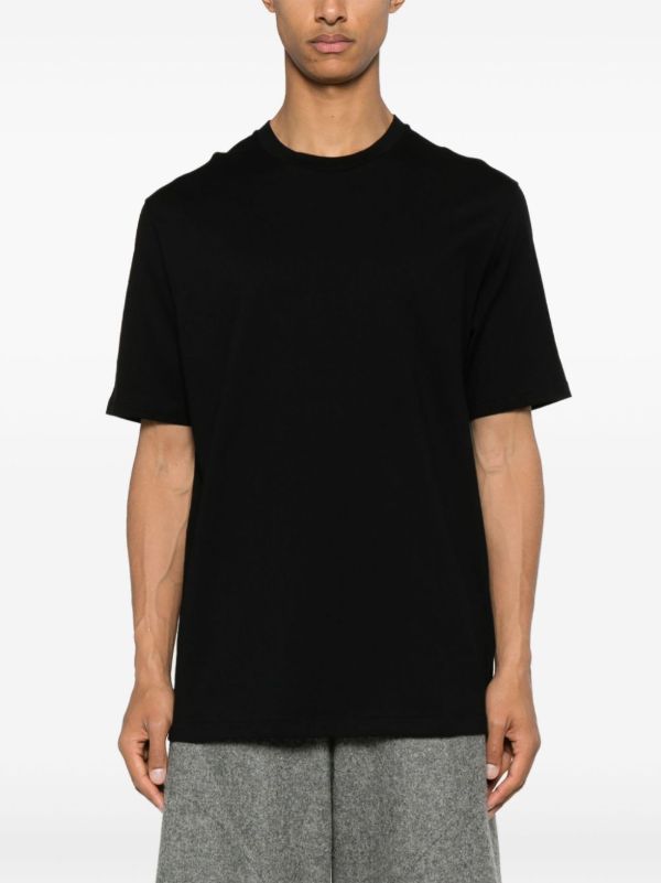 Jil Sander Black Slogan-Print Cotton T-shirt | Browns T-Shirts
