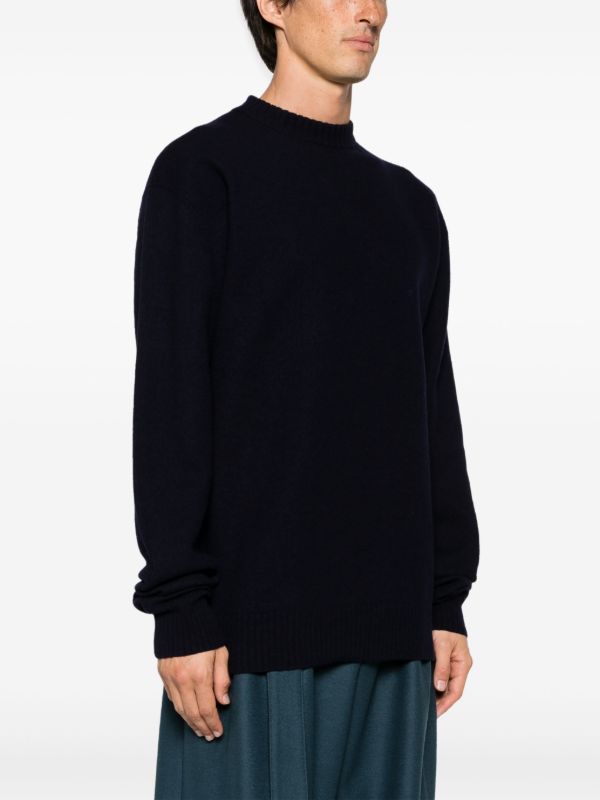 Jil Sander Blue Crew Neck Wool Jumper | Browns Knitted Sweaters