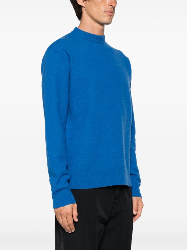 Jil Sander Blue Crew Neck Wool Jumper | Browns Knitted Sweaters