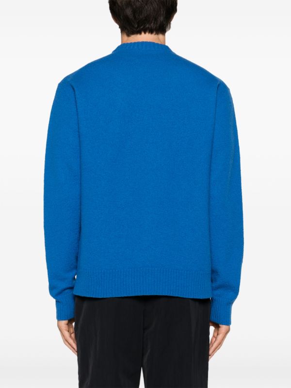 Jil Sander Blue Crew Neck Wool Jumper | Browns Knitted Sweaters