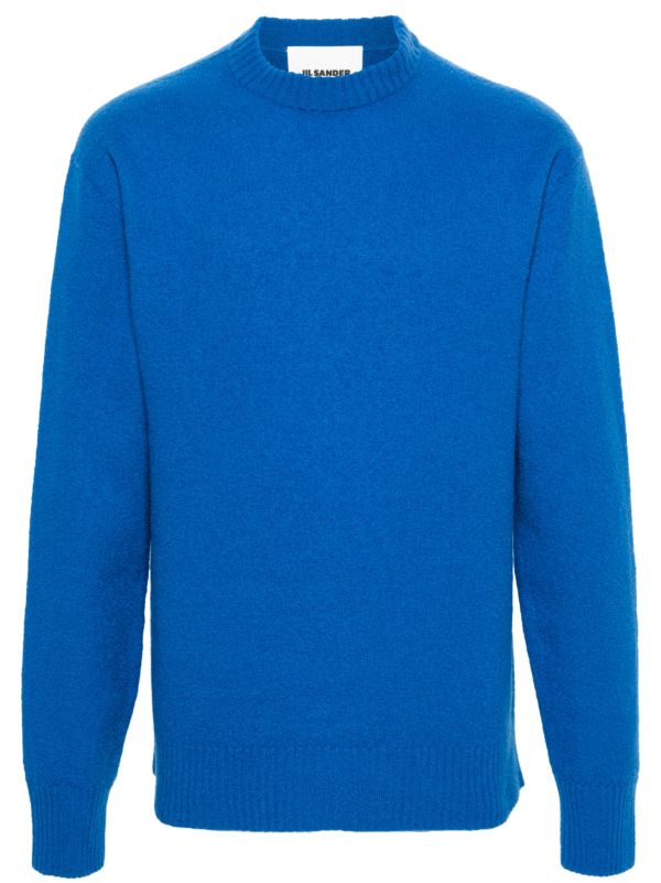 Jil Sander Blue Crew Neck Wool Jumper | Browns Knitted Sweaters