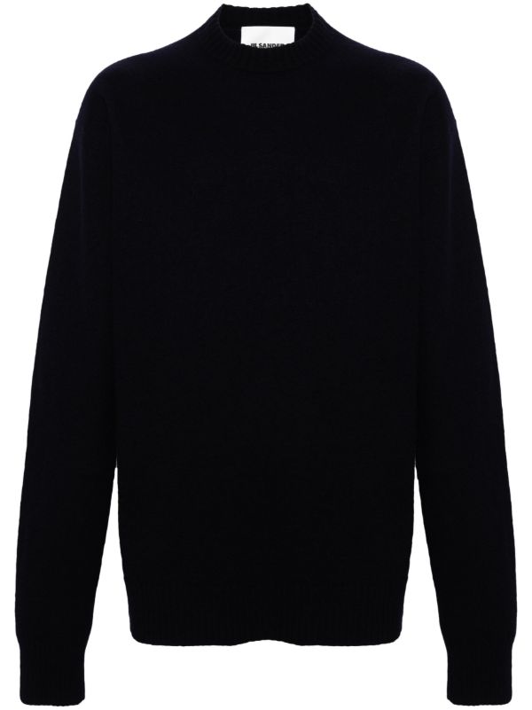 Jil Sander Blue Crew Neck Wool Jumper | Browns Knitted Sweaters