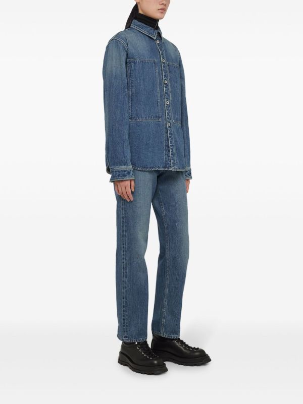 Jil Sander Blue Mid-Rise Straight Jeans | Browns Straight-Leg Jeans