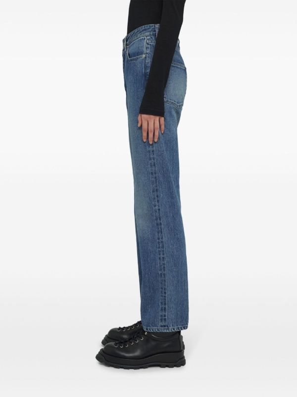 Jil Sander Blue Mid-Rise Straight Jeans | Browns Straight-Leg Jeans