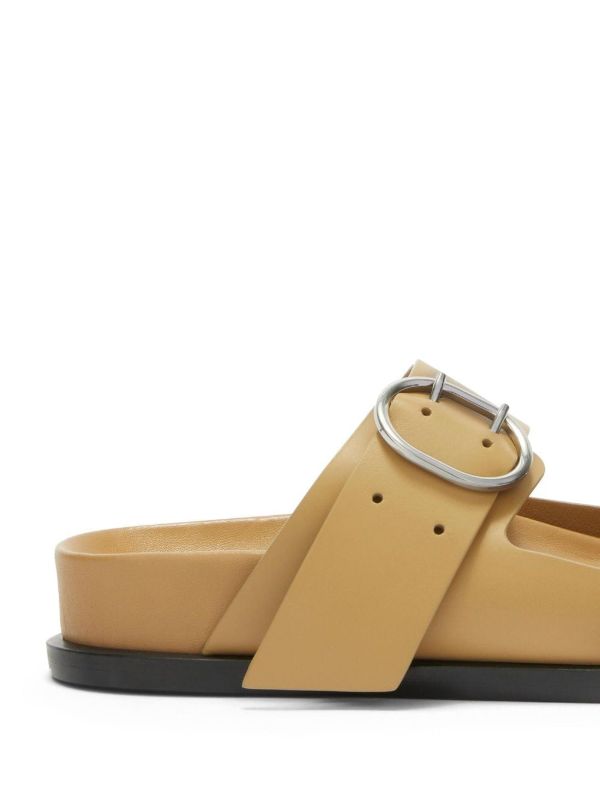Jil Sander Brown Buckled Leather Sandals | Browns Sandals