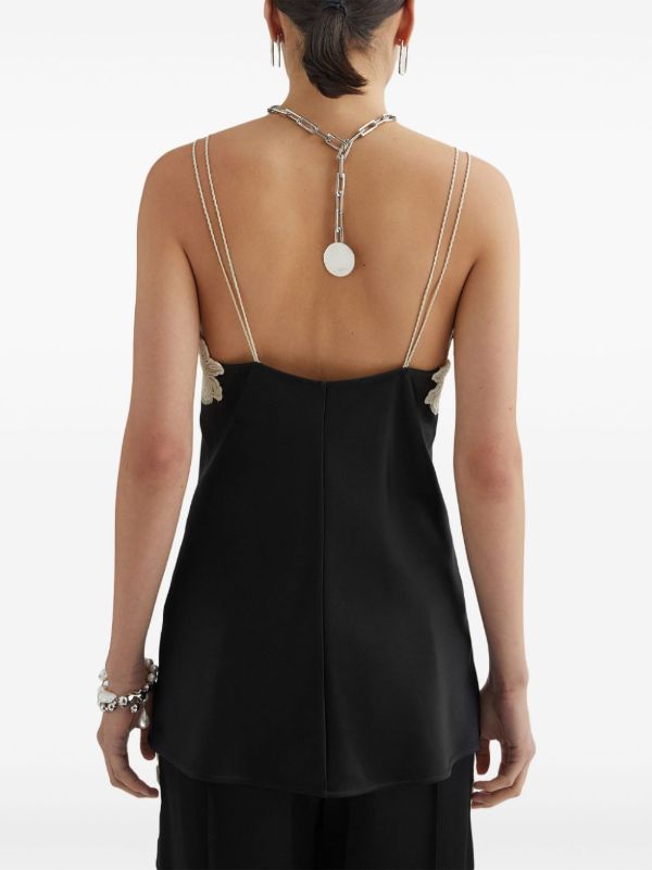 Jil Sander Floral-Embroidered Top | Browns Vests & Tank Tops