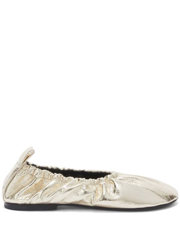 Jil Sander gathered-detail leather ballerina shoes | Browns Ballerina Shoes