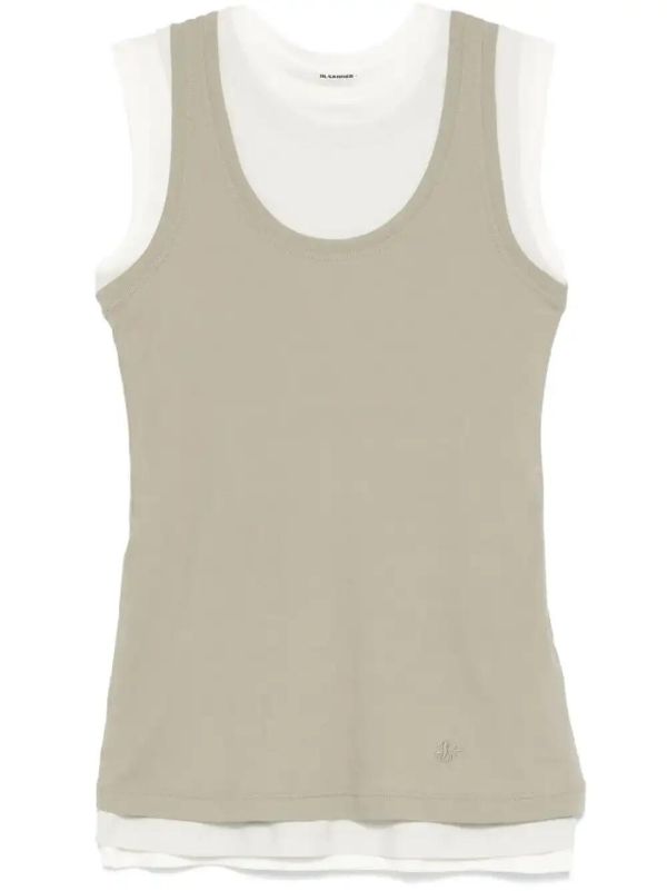 Jil Sander Layered Tank Top | Browns Vests & Tank Tops