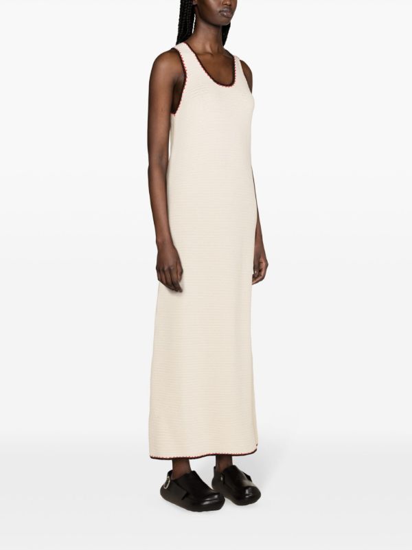Jil Sander Neutral Crochet Knit Maxi Dress | Browns Day Dresses
