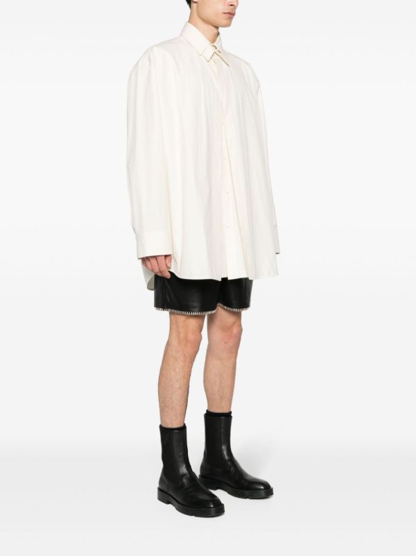 Jil Sander Neutral Double-Collar Cotton Shirt | Browns Shirts