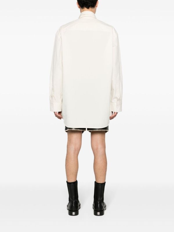 Jil Sander Neutral Double-Collar Cotton Shirt | Browns Shirts