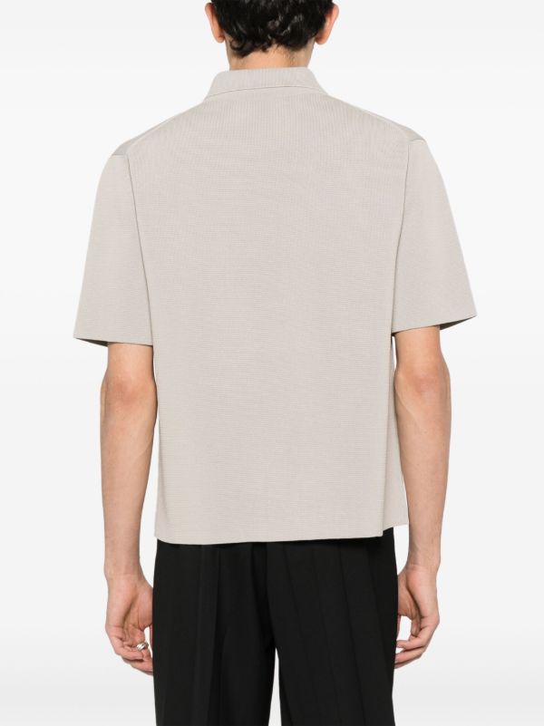 Jil Sander Neutral Knitted Polo Shirt | Browns Polo Shirts