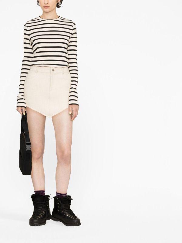Jil Sander Neutral Striped Cotton Top | Browns Knitted Tops