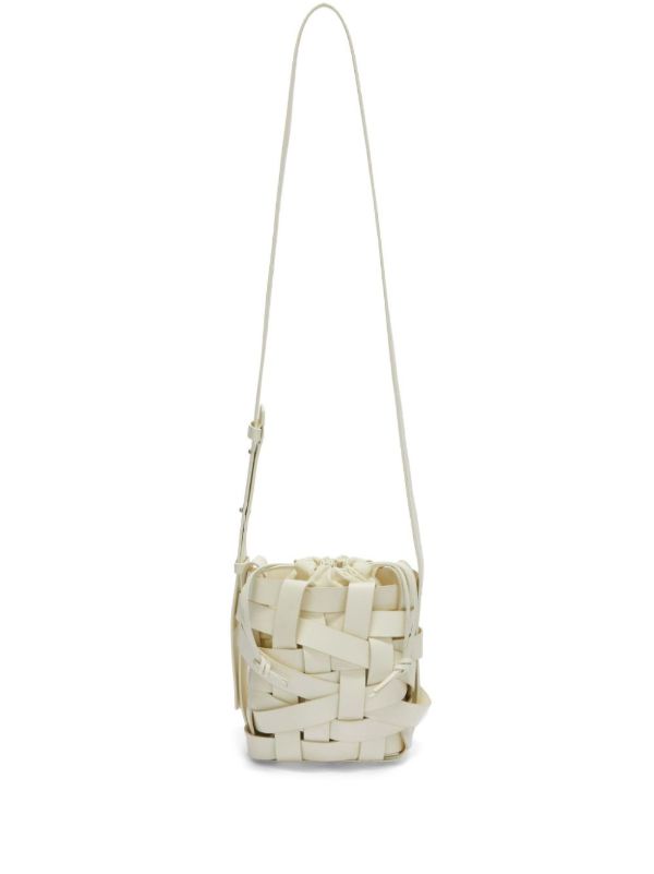 Jil Sander Neutral Woven Small Leather Cross Body Bag | Browns Messenger & Crossbody Bags