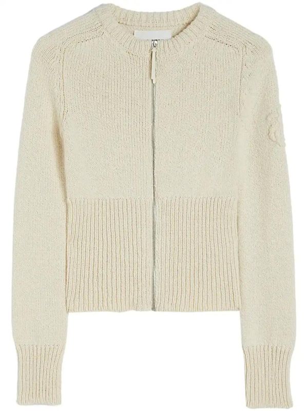 Jil Sander Neutrals Zip-Up Cardigan | Browns Cardigans
