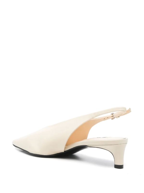 Jil Sander White Leather Slingback Pumps | Browns Pumps