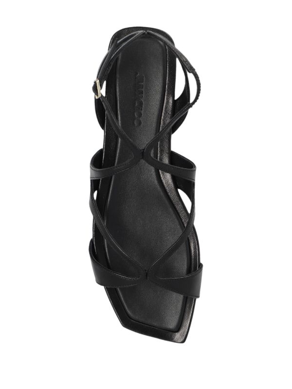 Jimmy Choo Black Ayla Flat Leather Sandals | Browns Sandals