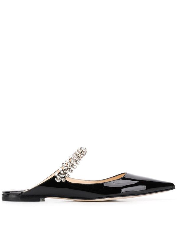 Jimmy Choo Black Bing Crystal-embellished Leather Mules | Browns Mules