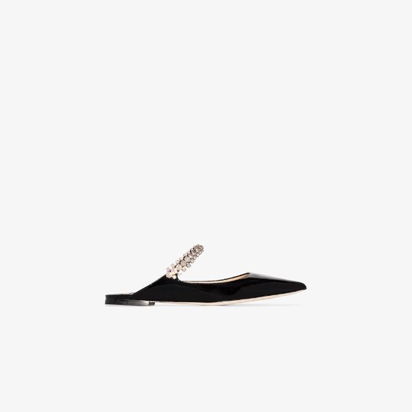 Jimmy Choo black Bing crystal-embellished leather mules | Browns Mules