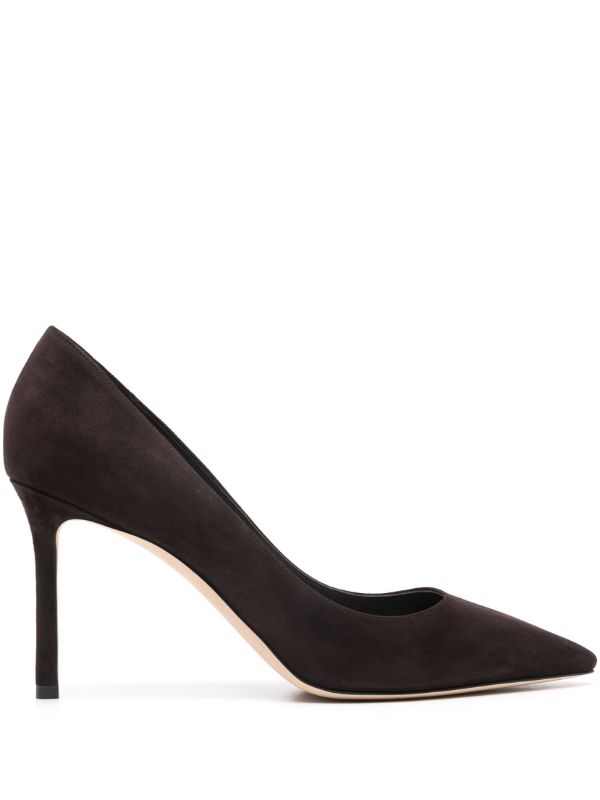 Jimmy Choo Brown Romy 85 Suede Pumps | Browns Pumps