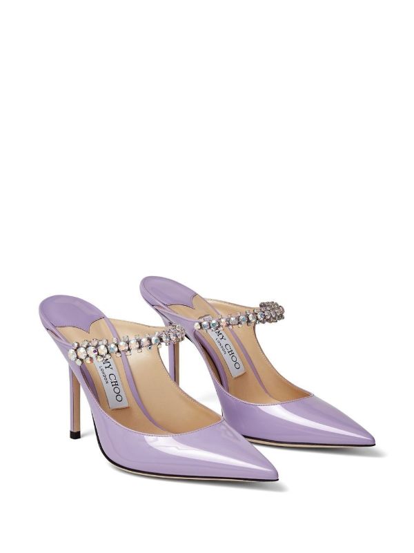 Jimmy Choo Purple Bing 100 Patent Leather Pumps | Browns Mules
