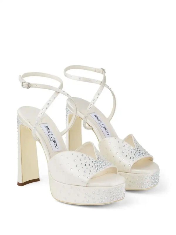 Jimmy Choo White 125mm Karli Sandals | Browns Sandals