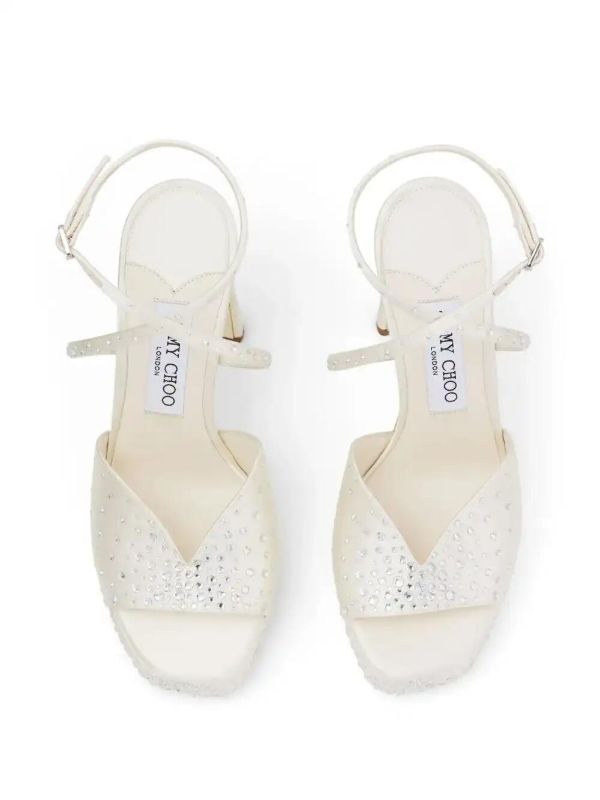 Jimmy Choo White 125mm Karli Sandals | Browns Sandals