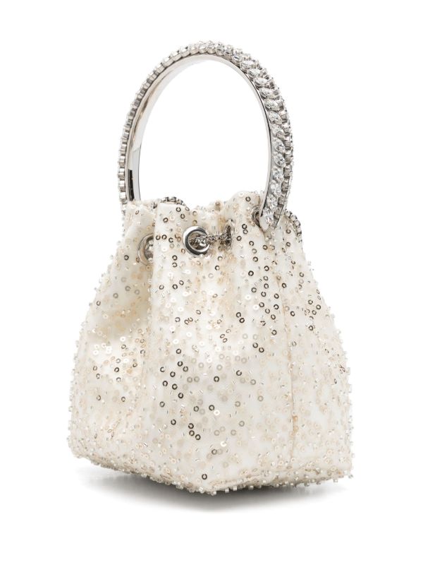 Jimmy Choo White Bon Bon Bucket Bag | Browns Bucket Bags