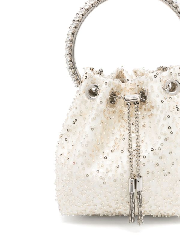 Jimmy Choo White Bon Bon Bucket Bag | Browns Bucket Bags