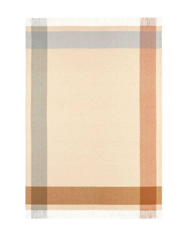 Johnstons Of Elgin Block Border Wool Throw | Browns Blankets & Throws