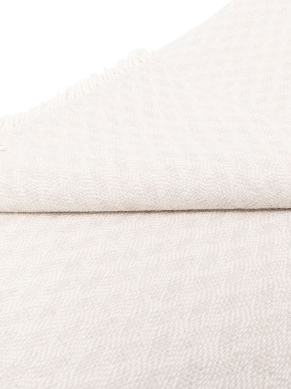 Johnstons Of Elgin Neutral Weave Wool Fringed Throw | Browns Blankets & Throws