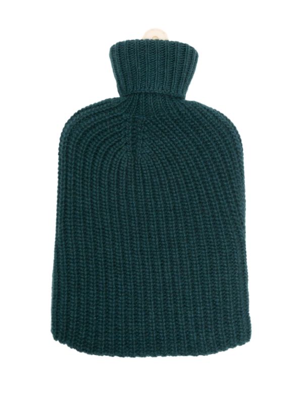 Johnstons Of Elgin X Browns Green Ribbed Cashmere Hot Water Bottle | Browns Homeware