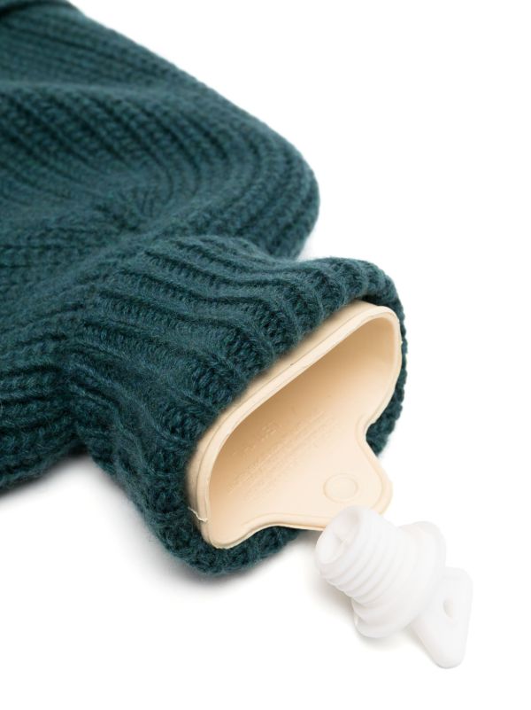 Johnstons Of Elgin X Browns Green Ribbed Cashmere Hot Water Bottle | Browns Homeware