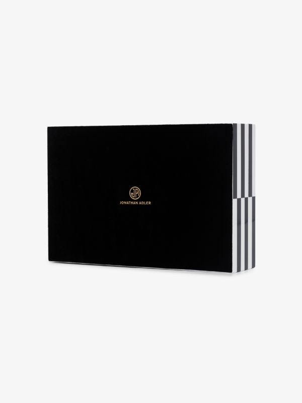 Jonathan Adler Black And White Op Art Large Lacquer Box | Browns Trinket Boxes