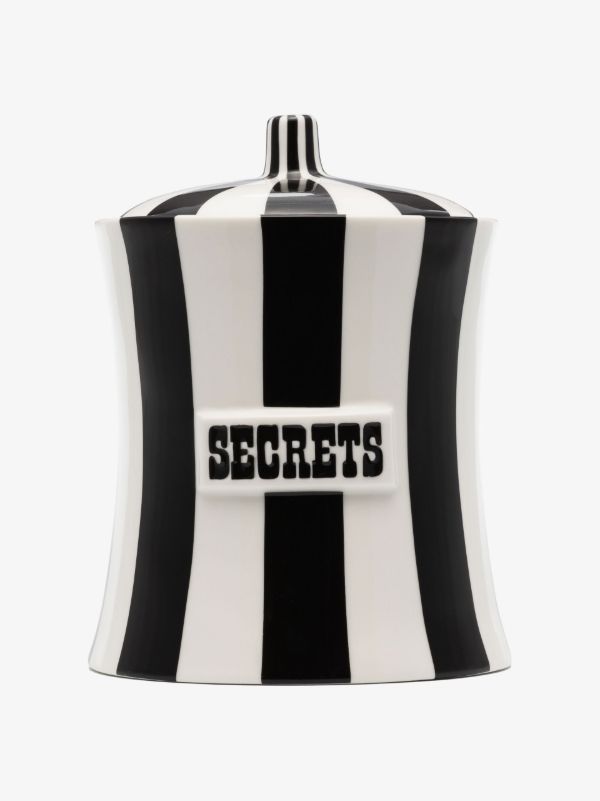 Jonathan Adler black and white Vice secrets ceramic canister | Browns Trinket Boxes