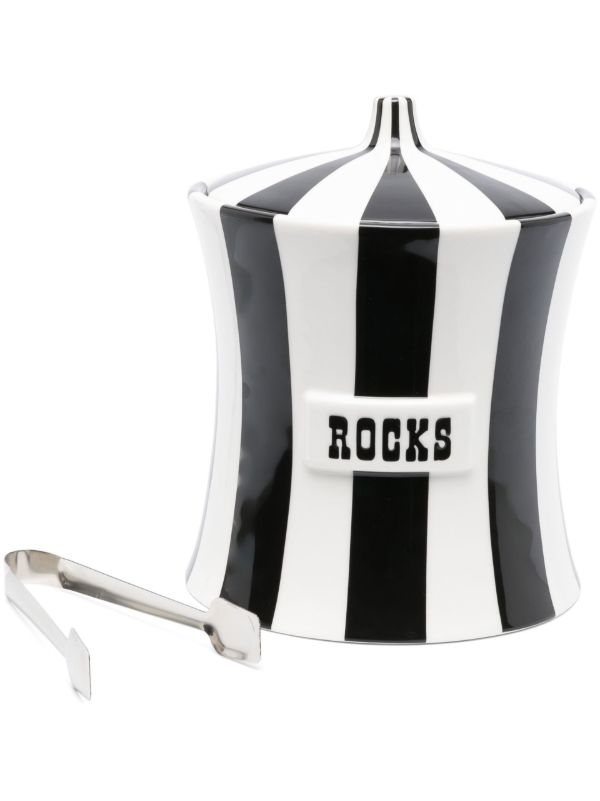 Jonathan Adler Black Vice Rocks Striped Ice Bucket | Browns Barware